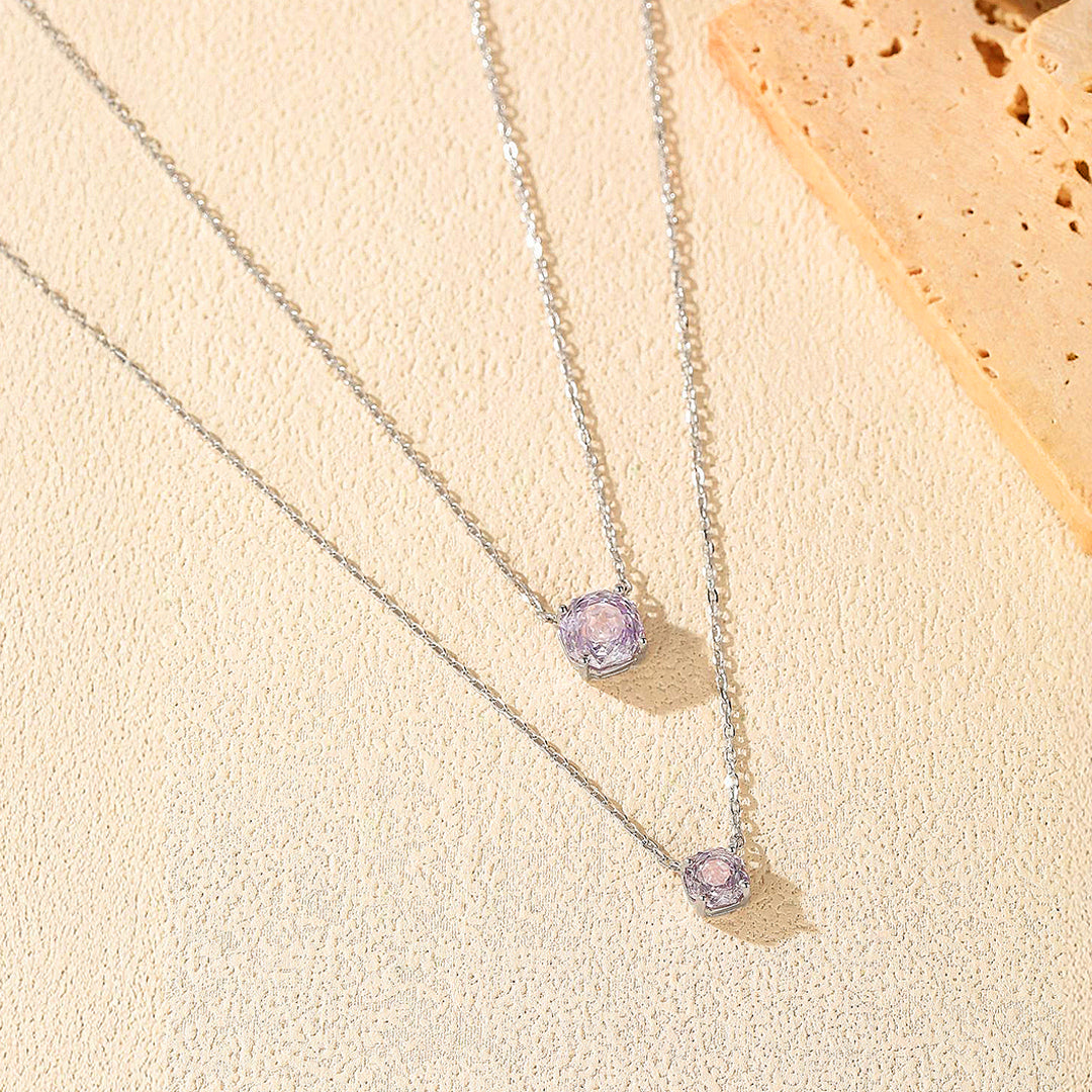 Solitaire Necklace | 925 Sterling Silver | Amethyst Rose-Cut | Prm2030 - Ring | Singapore Jewellery, Wedding Rings &amp; Gifts | Same Day Delivery | Tiara.com.sg
