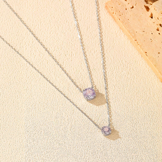 Solitaire Necklace | 925 Sterling Silver | Amethyst Rose-Cut | Prm2030 - Ring | Singapore Jewellery, Wedding Rings &amp; Gifts | Same Day Delivery | Tiara.com.sg