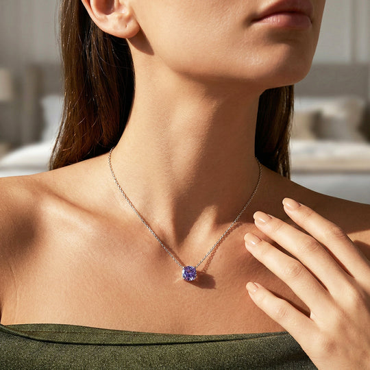 Solitaire Necklace | 925 Sterling Silver | Amethyst Rose-Cut | Prm2030 - Ring | Singapore Jewellery, Wedding Rings &amp; Gifts | Same Day Delivery | Tiara.com.sg