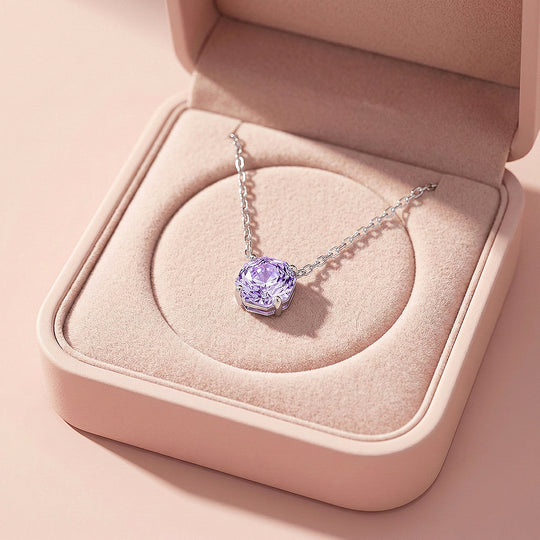 Solitaire Necklace | 925 Sterling Silver | Amethyst Rose-Cut | Prm2030 - Ring | Singapore Jewellery, Wedding Rings &amp; Gifts | Same Day Delivery | Tiara.com.sg