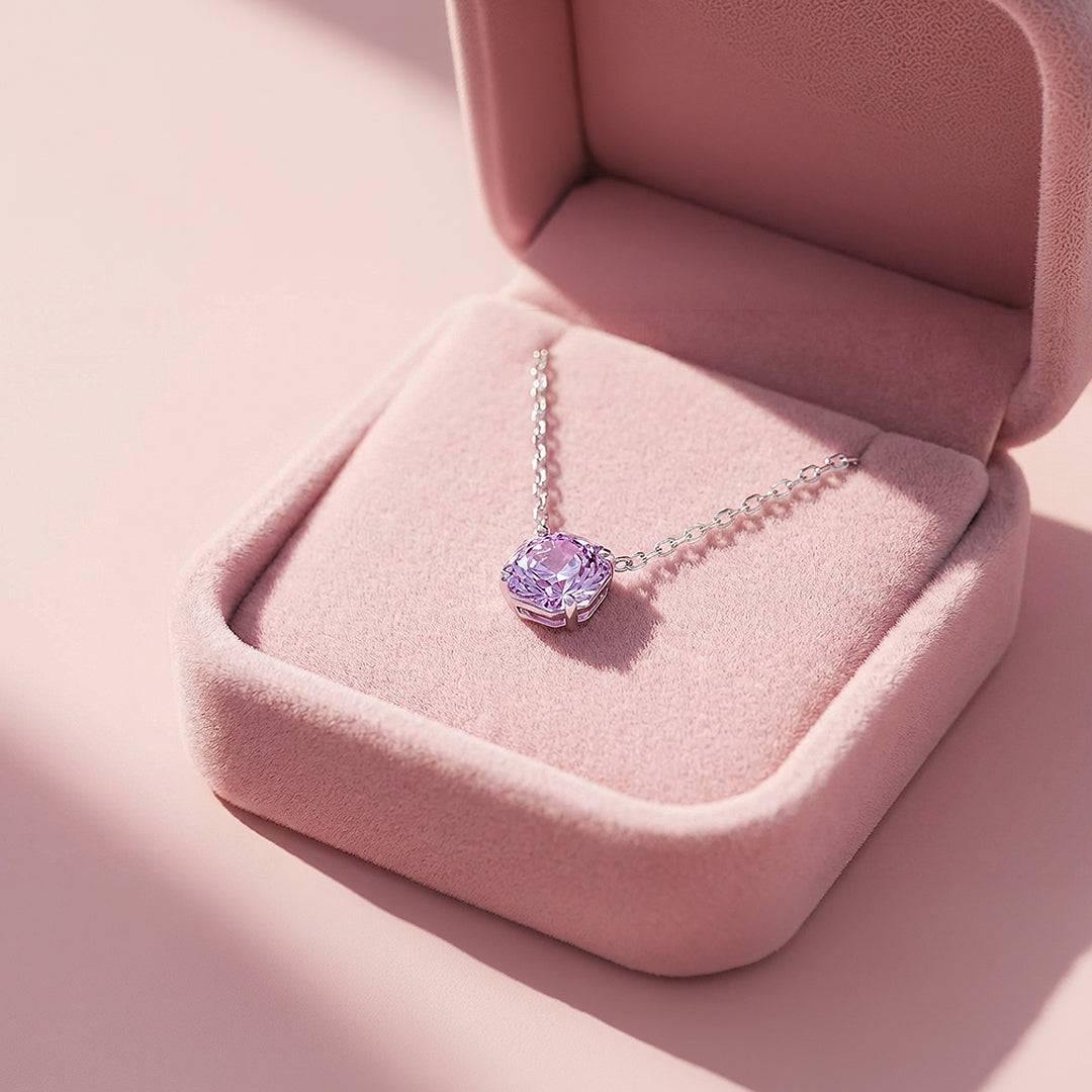 Solitaire Necklace | 925 Sterling Silver | Amethyst Rose-Cut | Prm2030 - Ring | Singapore Jewellery, Wedding Rings &amp; Gifts | Same Day Delivery | Tiara.com.sg