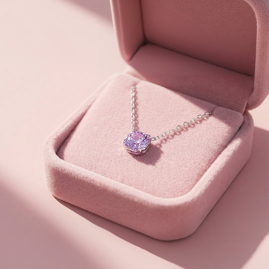 Solitaire Necklace | 925 Sterling Silver | Amethyst Rose-Cut | Prm2030 - Ring | Singapore Jewellery, Wedding Rings &amp; Gifts | Same Day Delivery | Tiara.com.sg