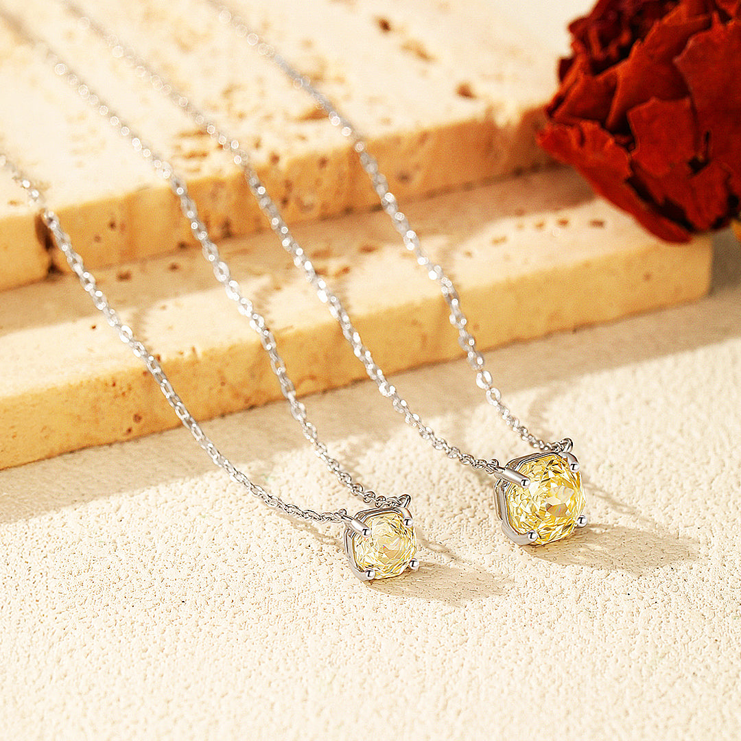 Solitaire Necklace | 925 Sterling Silver | Canary Rose-Cut | Prm2031 - Ring | Singapore Jewellery, Wedding Rings &amp; Gifts | Same Day Delivery | Tiara.com.sg