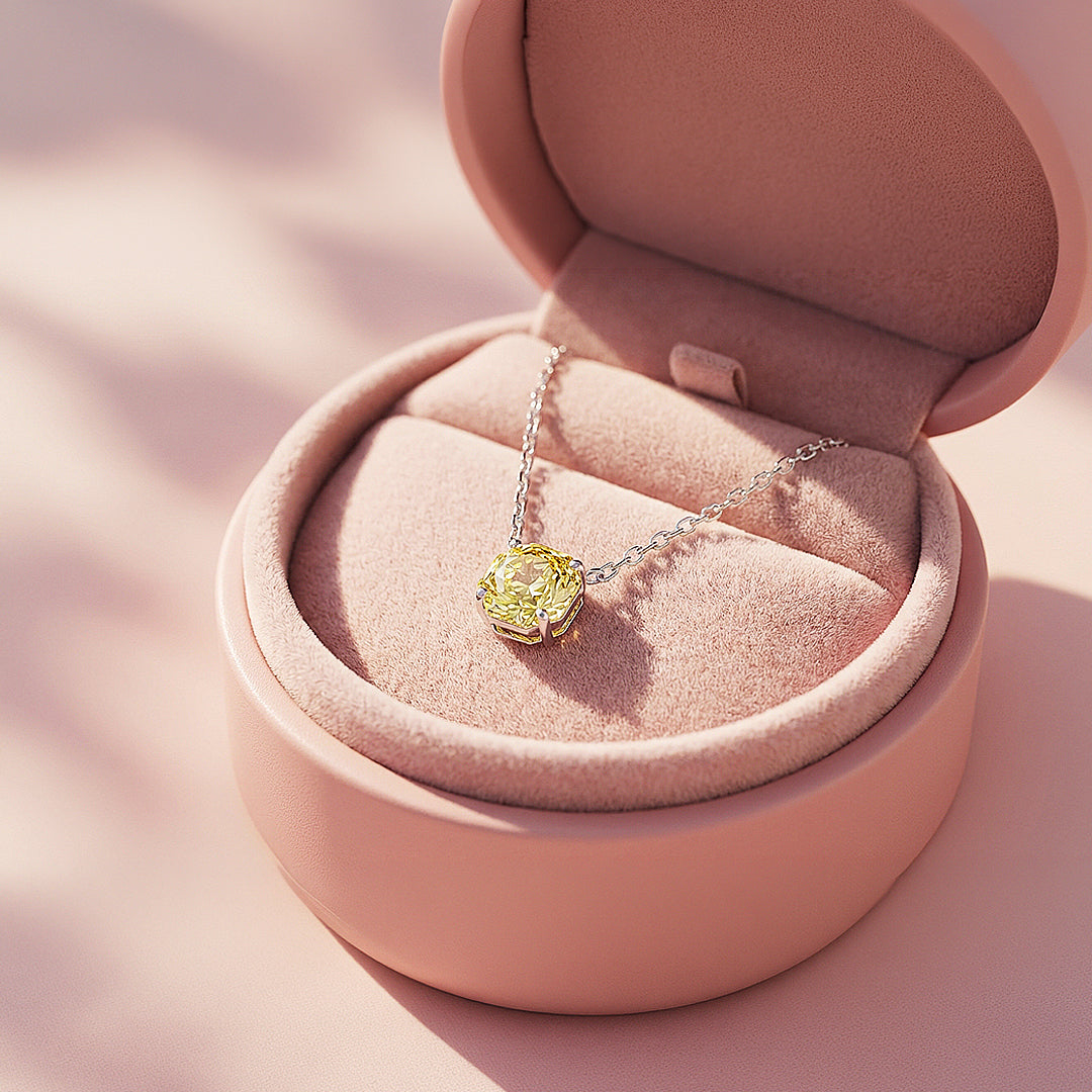Solitaire Necklace | 925 Sterling Silver | Canary Rose-Cut | Prm2031 - Ring | Singapore Jewellery, Wedding Rings &amp; Gifts | Same Day Delivery | Tiara.com.sg