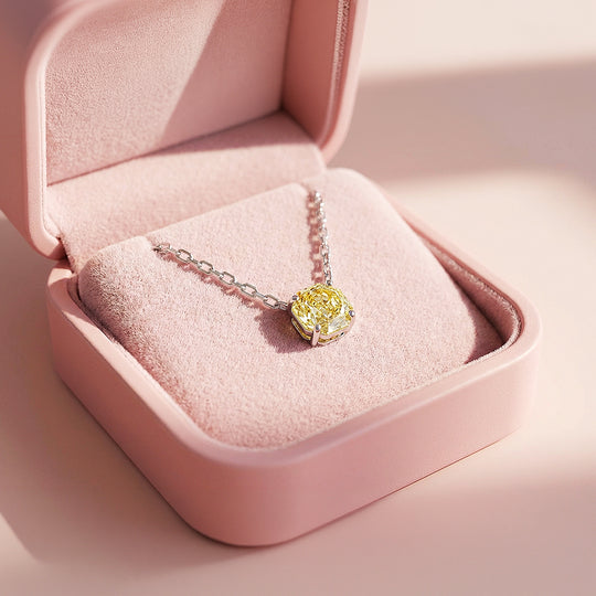 Solitaire Necklace | 925 Sterling Silver | Canary Rose-Cut | Prm2031 - Ring | Singapore Jewellery, Wedding Rings &amp; Gifts | Same Day Delivery | Tiara.com.sg