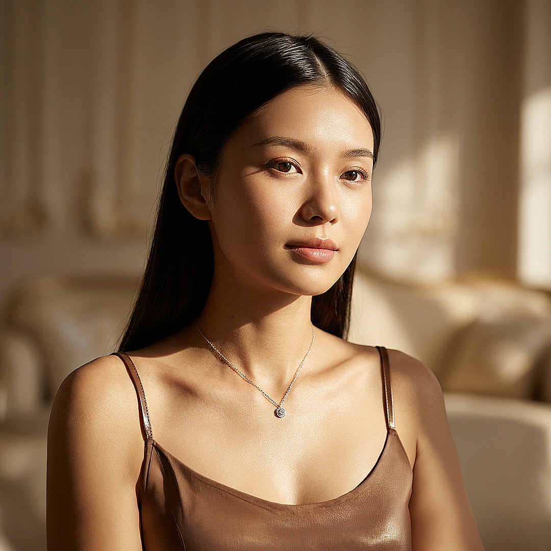 Halo Necklace | 925 Sterling Silver | Cubic Zirconia | Prm2035 - Ring | Singapore Jewellery, Wedding Rings &amp; Gifts | Same Day Delivery | Tiara.com.sg