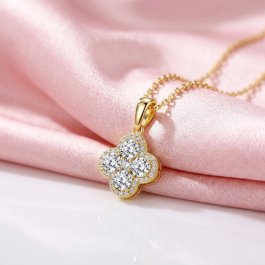 Clover Cluster Moissanite Pendant Necklace | PRM2040