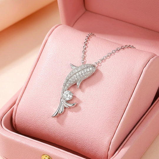 Koi Carp Moissanite 925 Silver Necklace | PRM2071