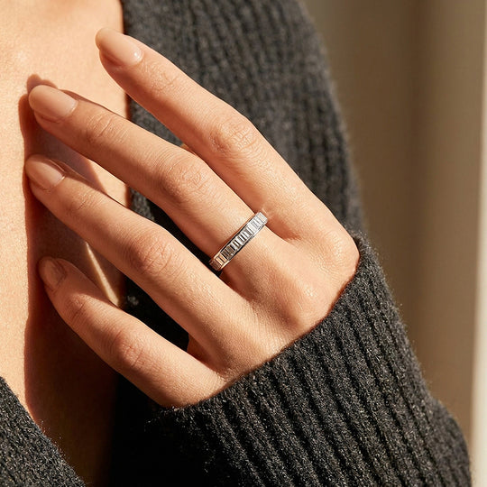 Baguette Eternity Ring | Moissanite | 925 Silver | Prm5001