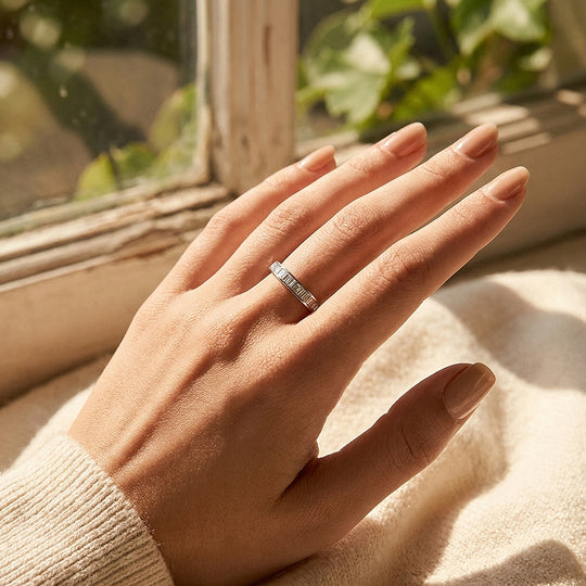 Baguette Eternity Ring | Moissanite | 925 Silver | Prm5001