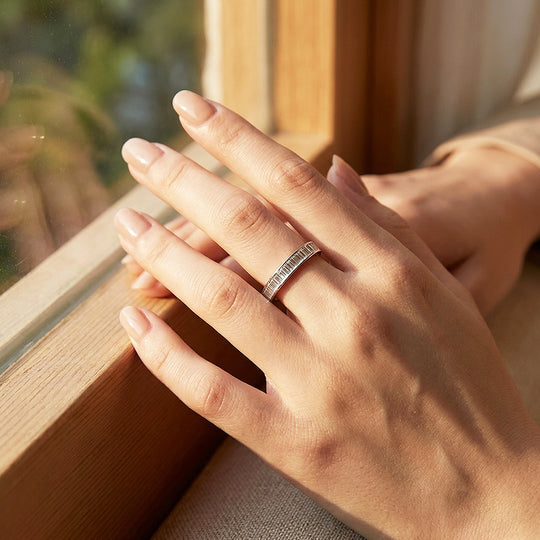 Baguette Eternity Ring | Moissanite | 925 Silver | Prm5001