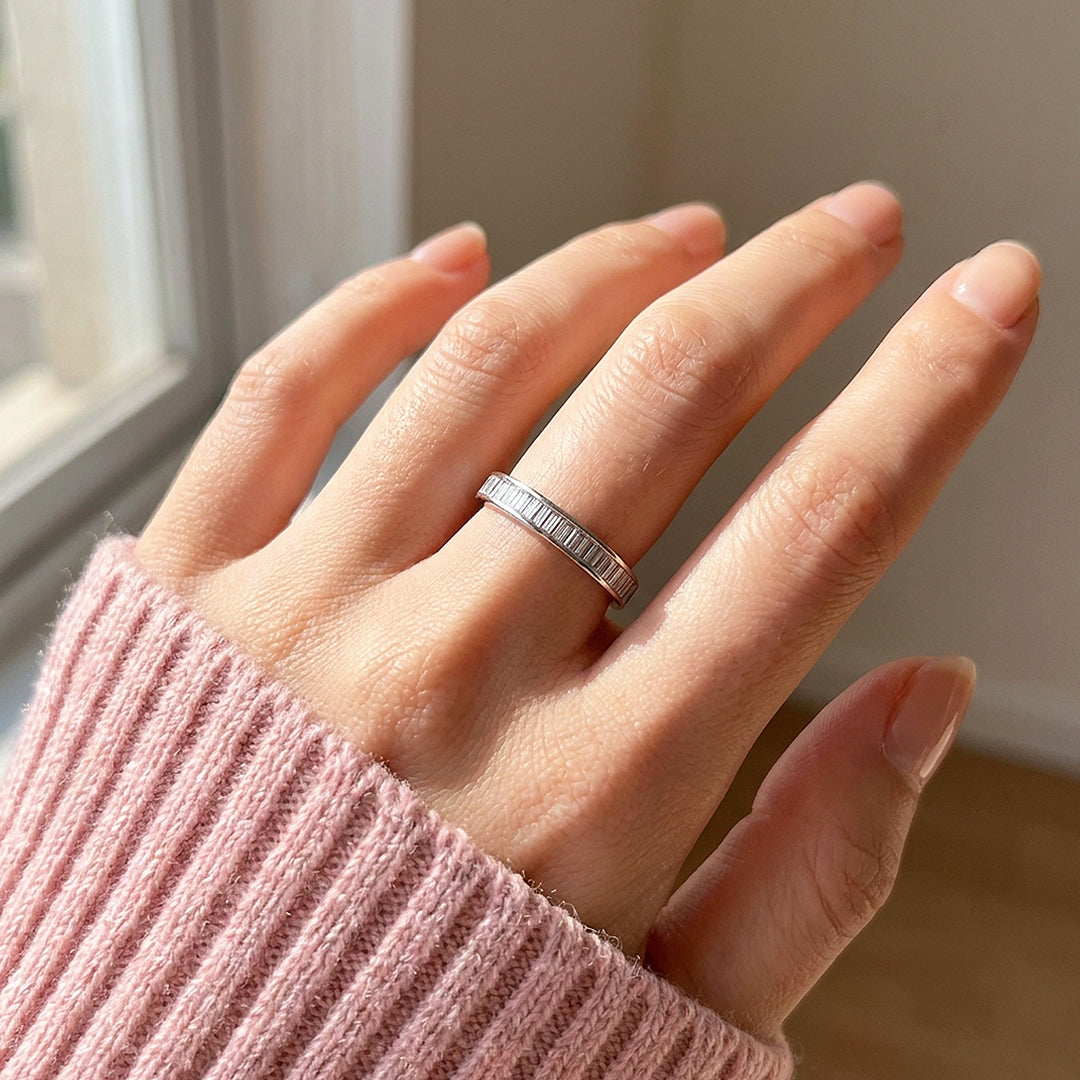 Baguette Eternity Ring | Moissanite | 925 Silver | Prm5001