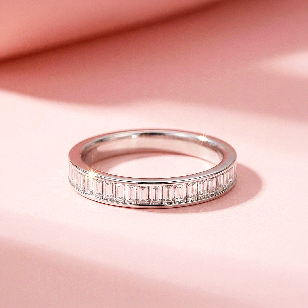 Baguette Eternity Ring | Moissanite | 925 Silver | Prm5001