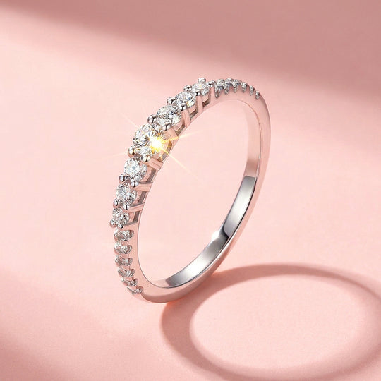 Stacked Stone Moissanite Ring | 925 Sterling Silver | Prm5010