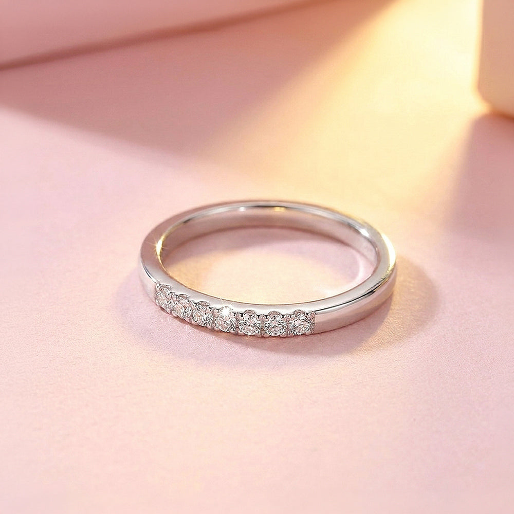 Pavé Front Band Ring | Diamond Simulant | 925 Sterling Silver | Prm5016