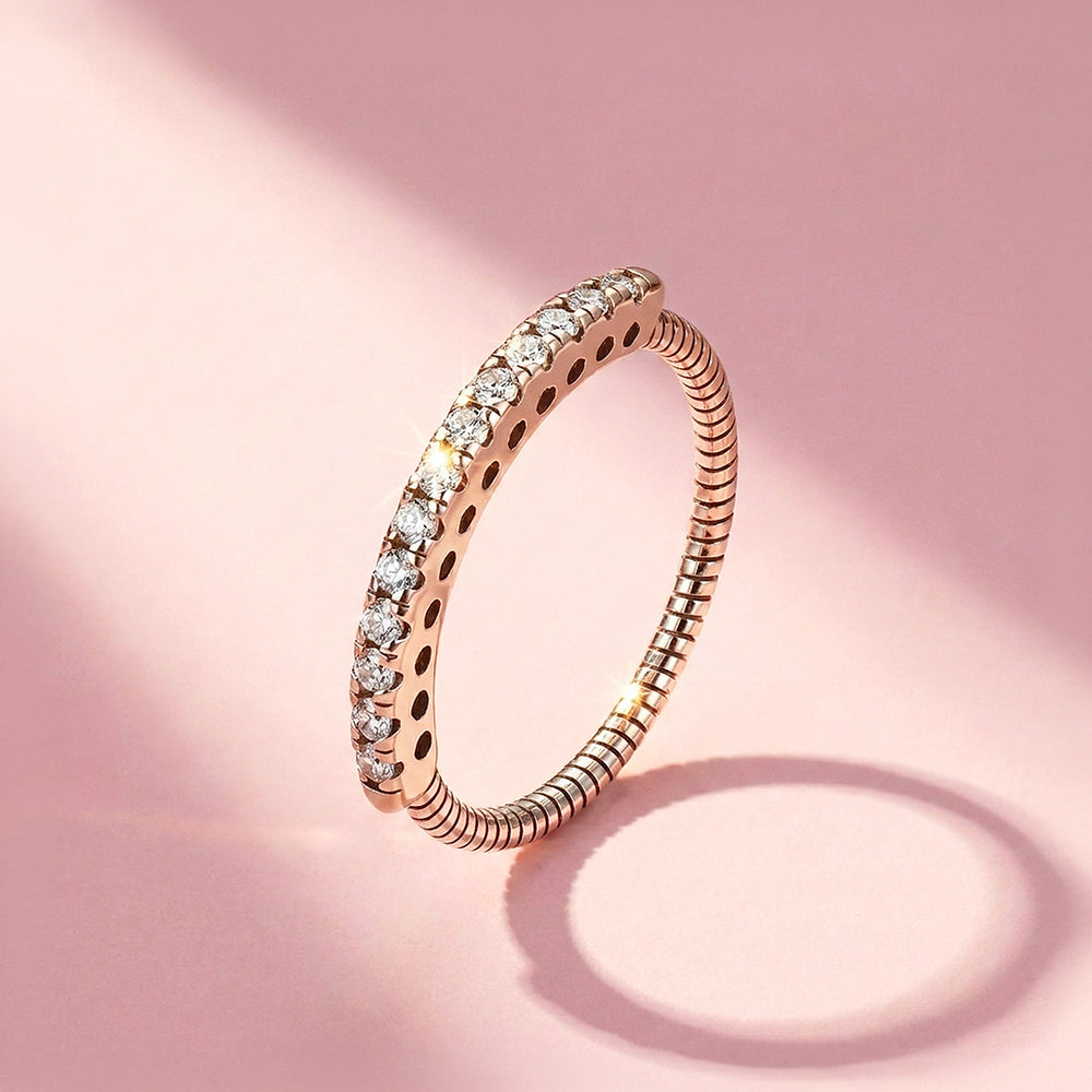 Dainty Pavé Band Ring | Diamond Simulant | 925 Sterling Silver | Prm5023