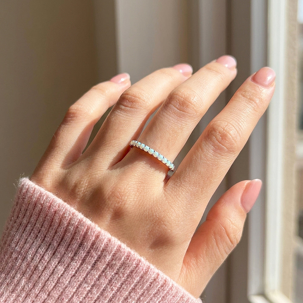 Opal Stackable Band Ring | 925 Sterling Silver | Prm5024