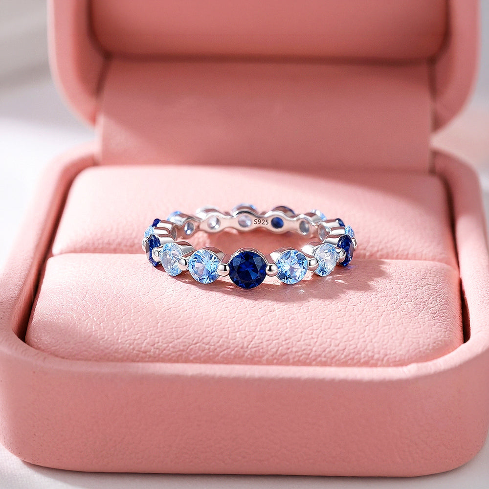 Blue Ombré Eternity Band | Diamond Simulant | 925 Sterling Silver | PRM5028