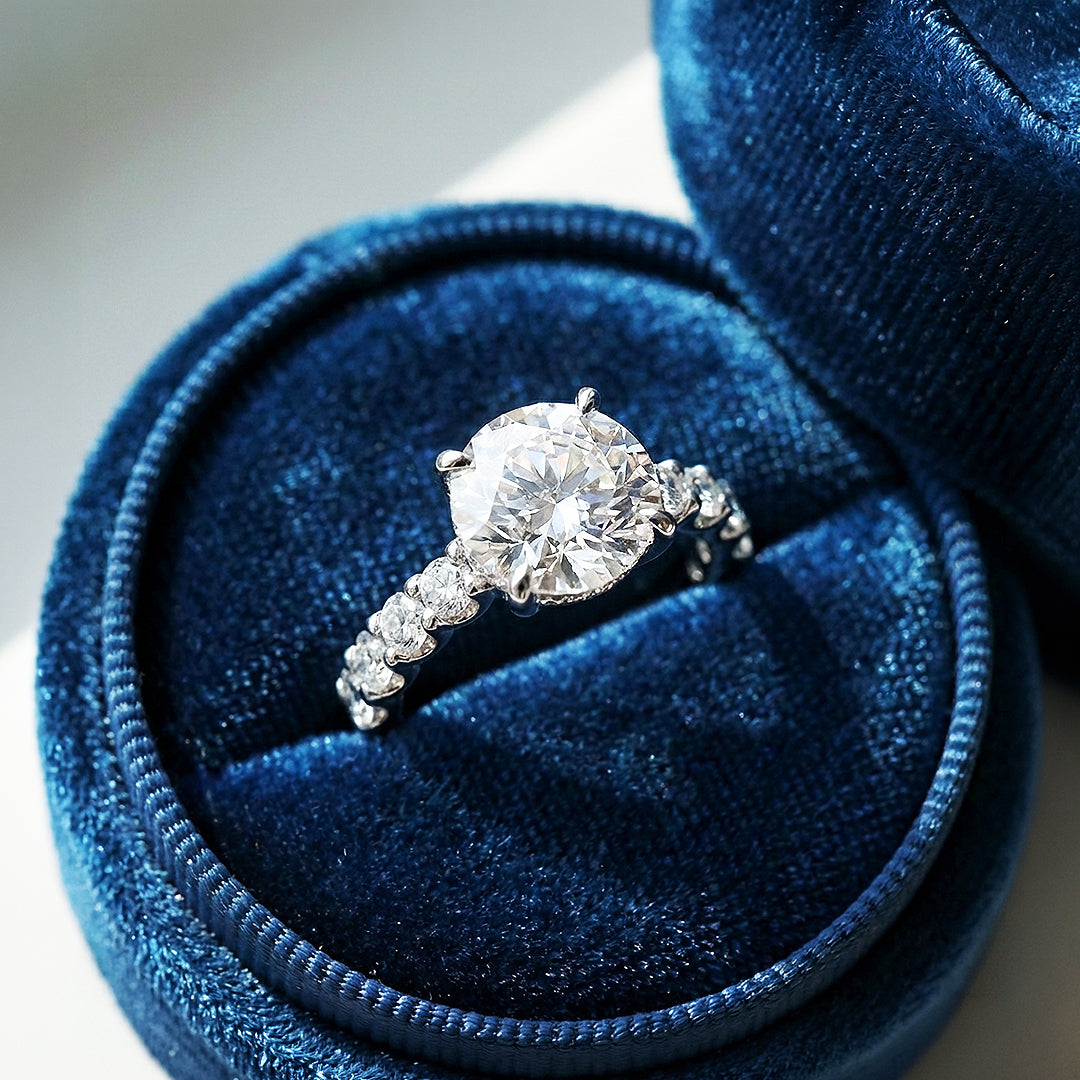 3 Carat Moissanite Halo Ring | 925 Sterling Silver | PRM7111