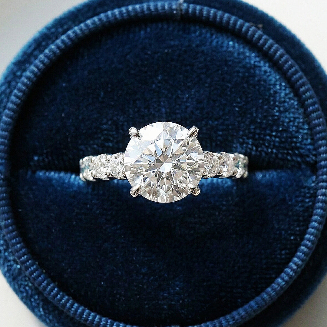 3 Carat Moissanite Halo Ring | 925 Sterling Silver | PRM7111