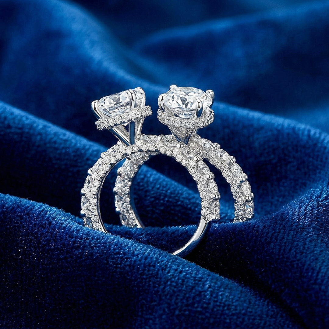3 Carat Moissanite Halo Ring | 925 Sterling Silver | PRM7111