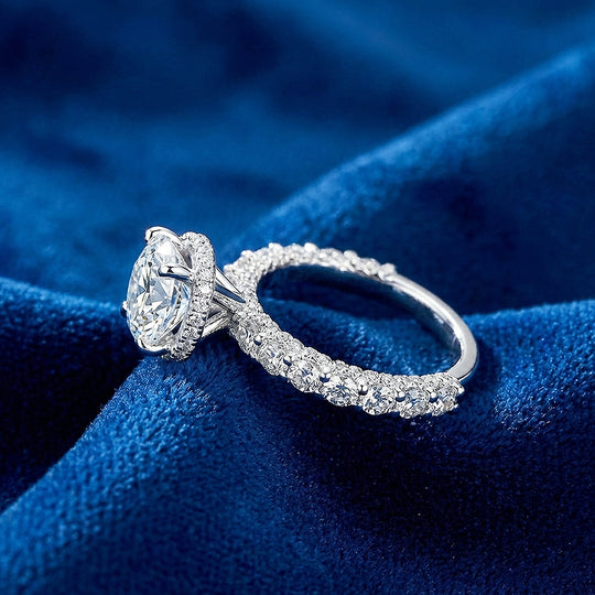 3 Carat Moissanite Halo Ring | 925 Sterling Silver | PRM7111