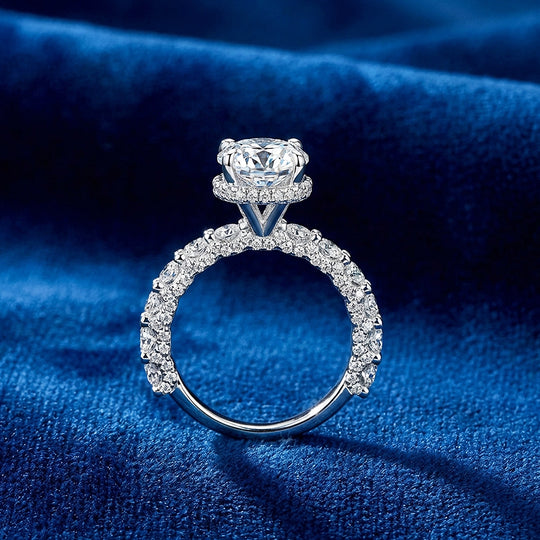 3 Carat Moissanite Halo Ring | 925 Sterling Silver | PRM7111