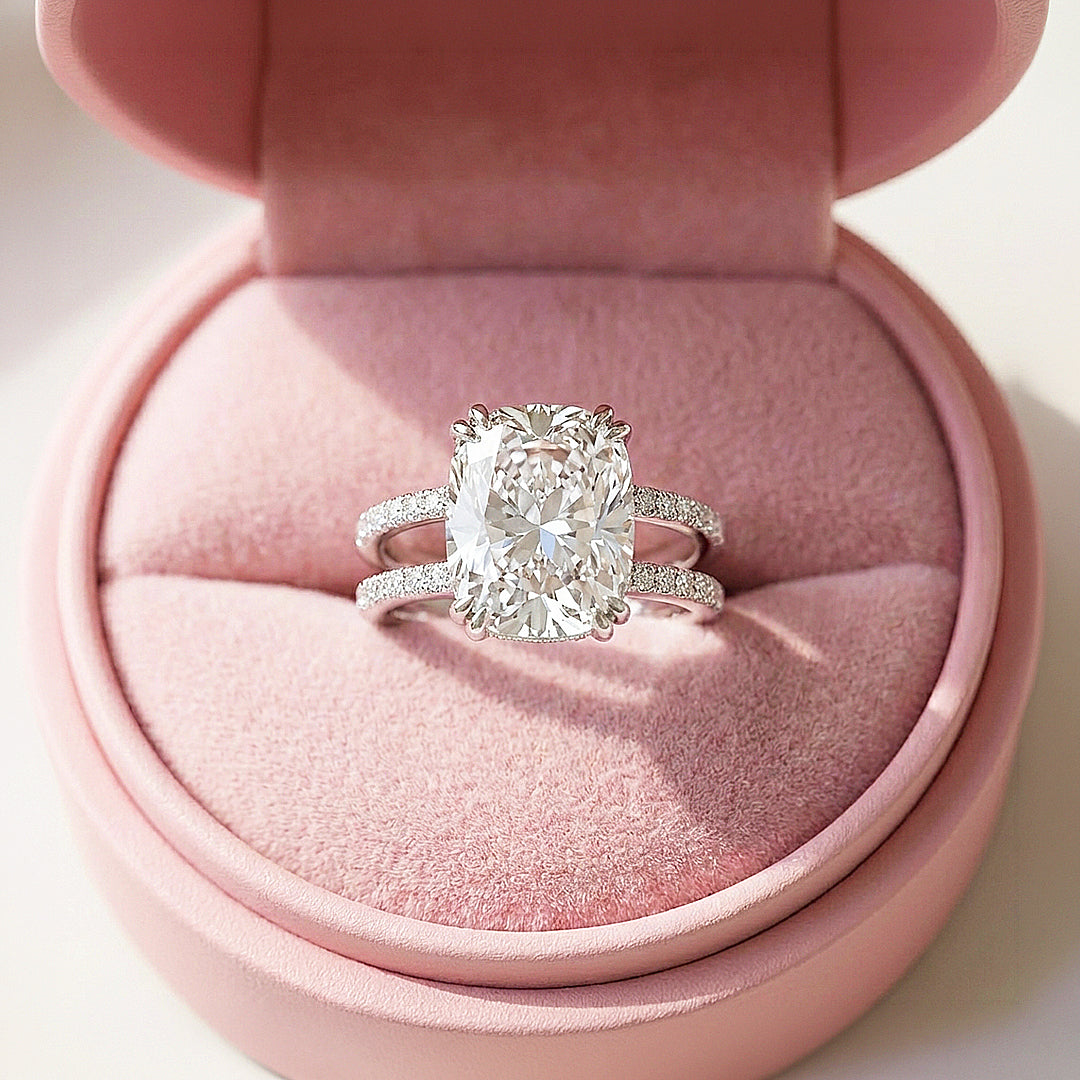 Cushion Cut Moissanite Solitaire Ring | 925 Sterling Silver | PRM7130