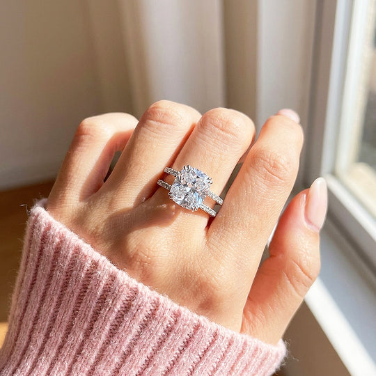 Cushion Cut Moissanite Solitaire Ring | 925 Sterling Silver | PRM7130