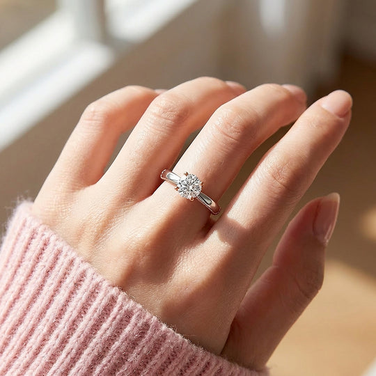 Dual Tone Solitaire Ring | 925 Sterling Silver | PRM7139