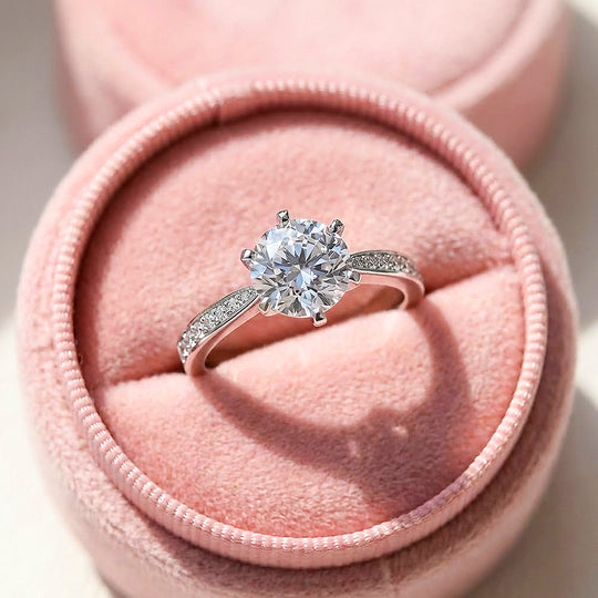 Moissanite Engagement Solitaire Ring | 925 Sterling Silver | PRM7145