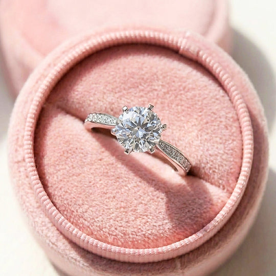 Moissanite Engagement Solitaire Ring | 925 Sterling Silver | PRM7145