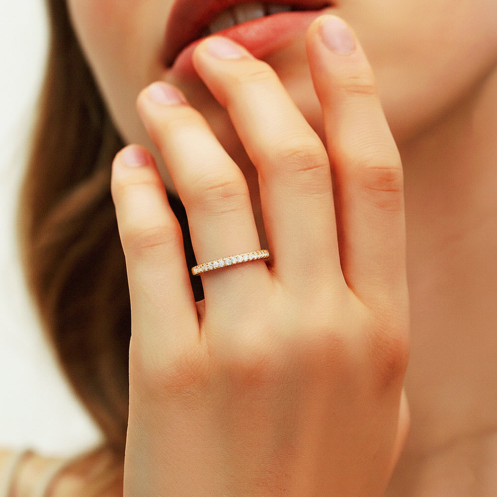 Round Slim Pavé Eternity Band | Moissanite | 925 Sterling Silver | Prm7148 - Ring | Singapore Jewellery, Wedding Rings & Gifts | Same Day Delivery | Tiara.com.sg