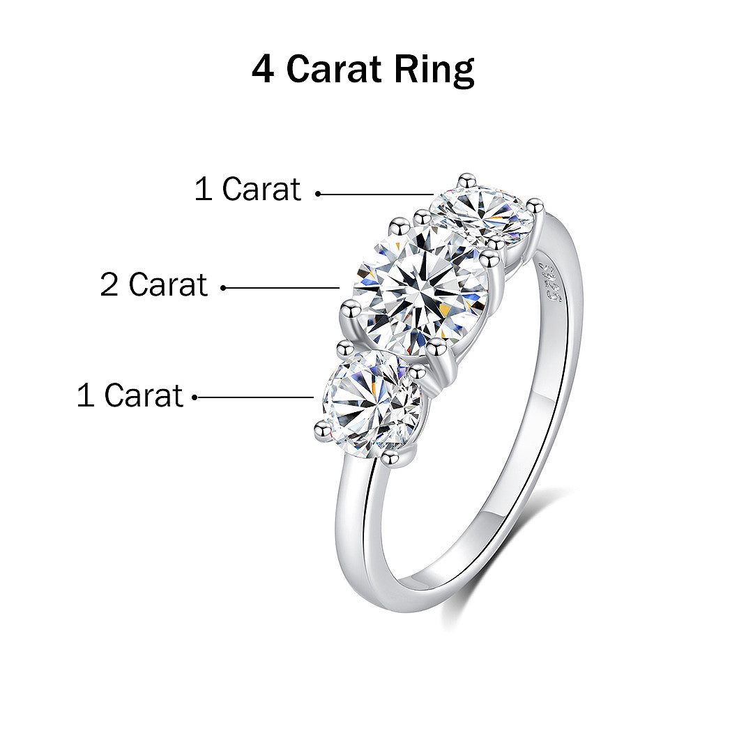 Trilogy Triple Stone Ring | Moissanite | 925 Sterling Silver | Prm7151 - Ring | Singapore Jewellery, Wedding Rings &amp; Gifts | Same Day Delivery | Tiara.com.sg