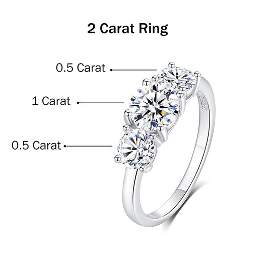 Trilogy Triple Stone Ring | Moissanite | 925 Sterling Silver | Prm7151 - Ring | Singapore Jewellery, Wedding Rings &amp; Gifts | Same Day Delivery | Tiara.com.sg