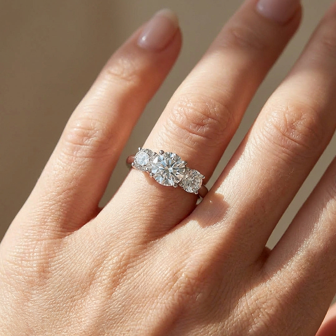 Trilogy Moissanite Women Ring | 925 Sterling Silver | PRM7151