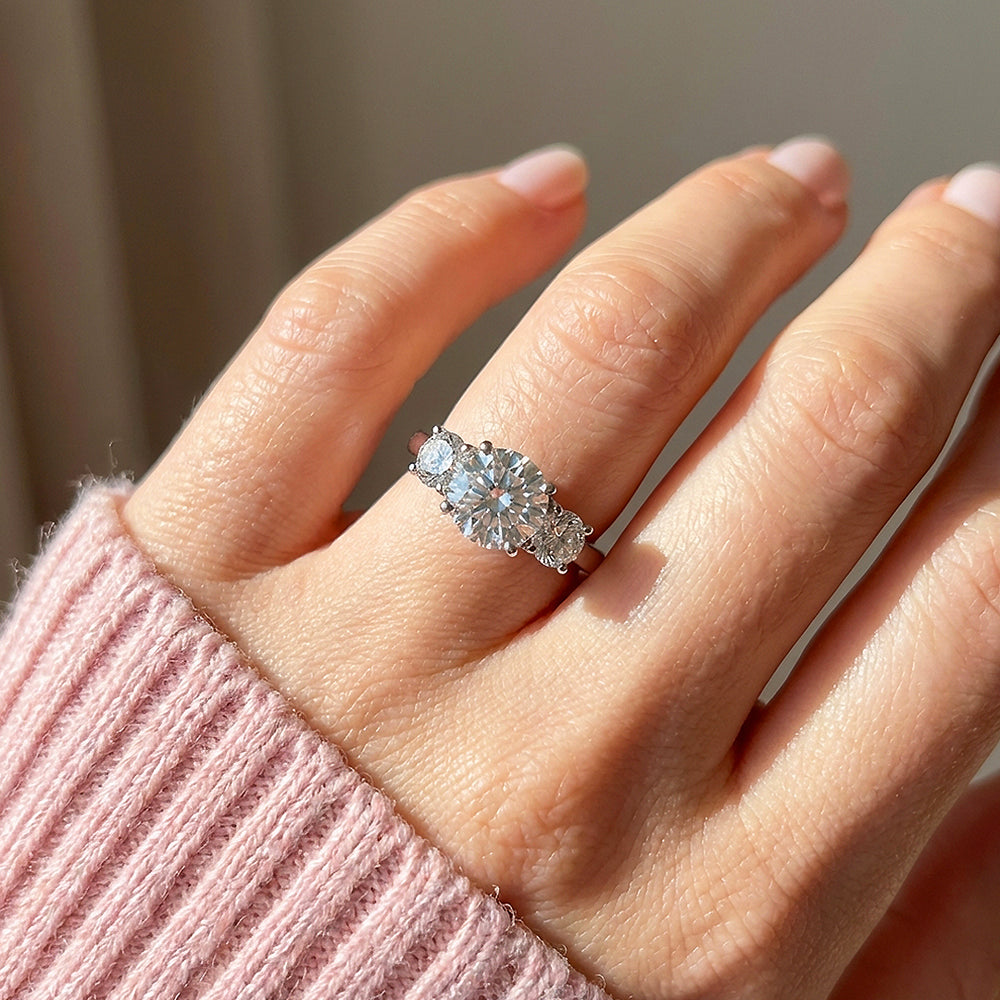 Trilogy Moissanite Women Ring | 925 Sterling Silver | PRM7151