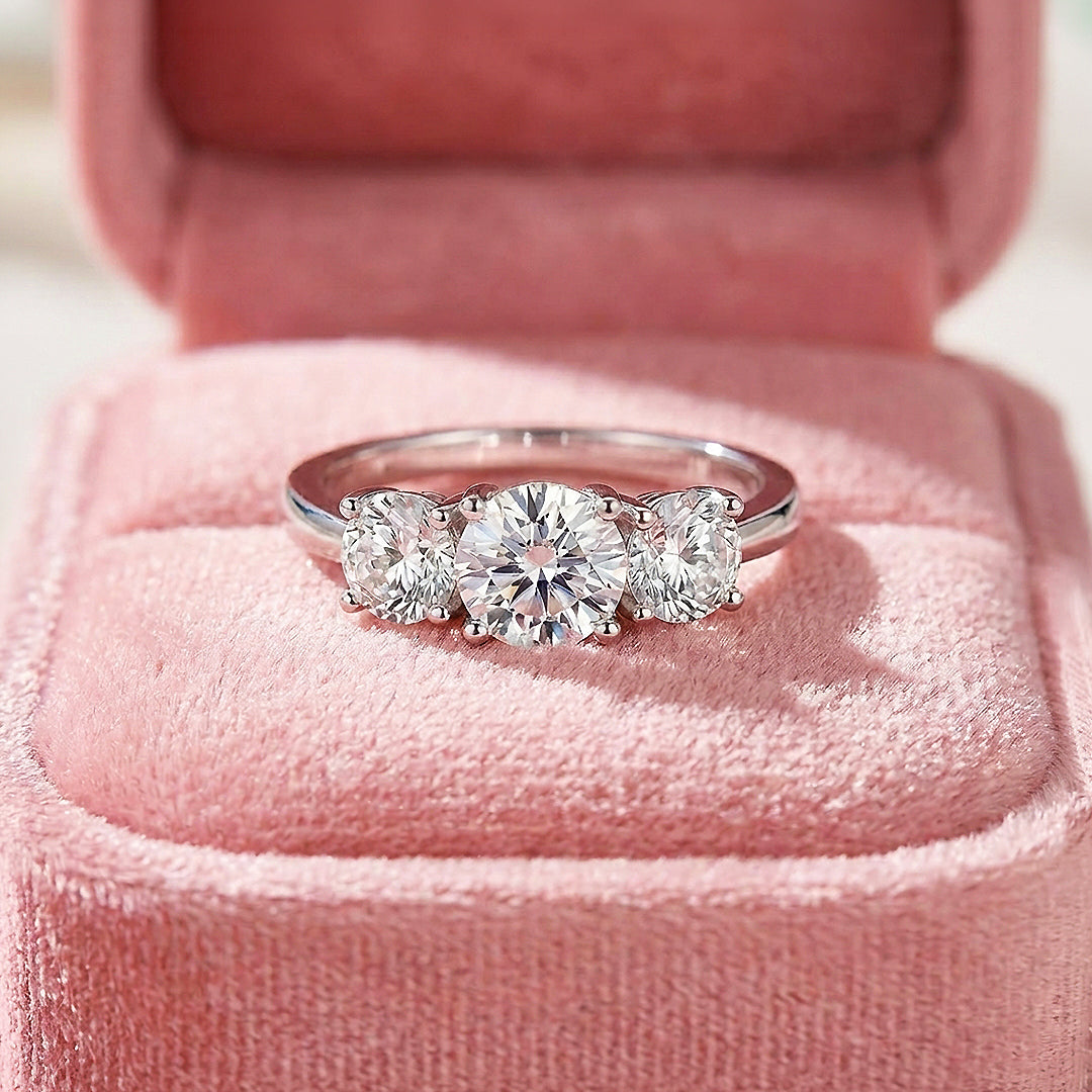 Trilogy Moissanite Women Ring | 925 Sterling Silver | PRM7151