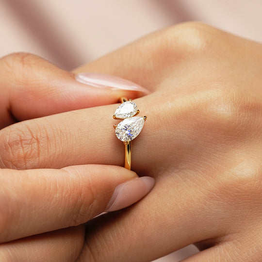 Dual Pear Toi et Moi Ring | 1.50ct | Moissanite | 925 Sterling Silver | Prm7156 - Ring | Singapore Jewellery, Wedding Rings &amp; Gifts | Same Day Delivery | Tiara.com.sg