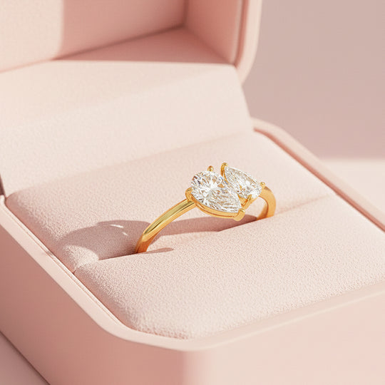 Dual Pear Toi et Moi Ring | 1.50ct | Moissanite | 925 Sterling Silver | Prm7156 - Ring | Singapore Jewellery, Wedding Rings &amp; Gifts | Same Day Delivery | Tiara.com.sg