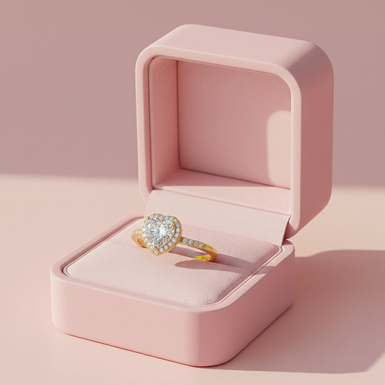 Heart Halo Twisted Band Ring | 1.00ct | Moissanite | 925 Sterling Silver | Prm7157 - Ring | Singapore Jewellery, Wedding Rings &amp; Gifts | Same Day Delivery | Tiara.com.sg