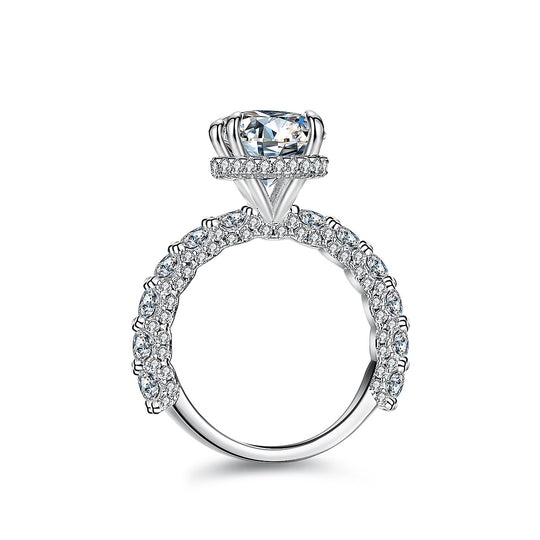 Round Pavé Solitaire Ring | 3.00ct | Moissanite | 925 Sterling Silver | Prm7161 - Ring | Singapore Jewellery, Wedding Rings &amp; Gifts | Same Day Delivery | Tiara.com.sg