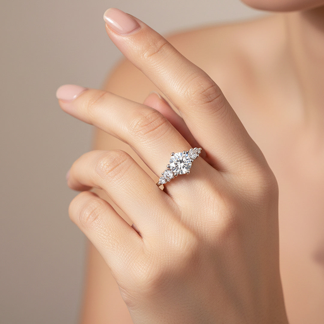 Trilogy Triple Stone Ring | 1.00ct | Moissanite | 925 Sterling Silver | Prm7162 - Ring | Singapore Jewellery, Wedding Rings & Gifts | Same Day Delivery | Tiara.com.sg