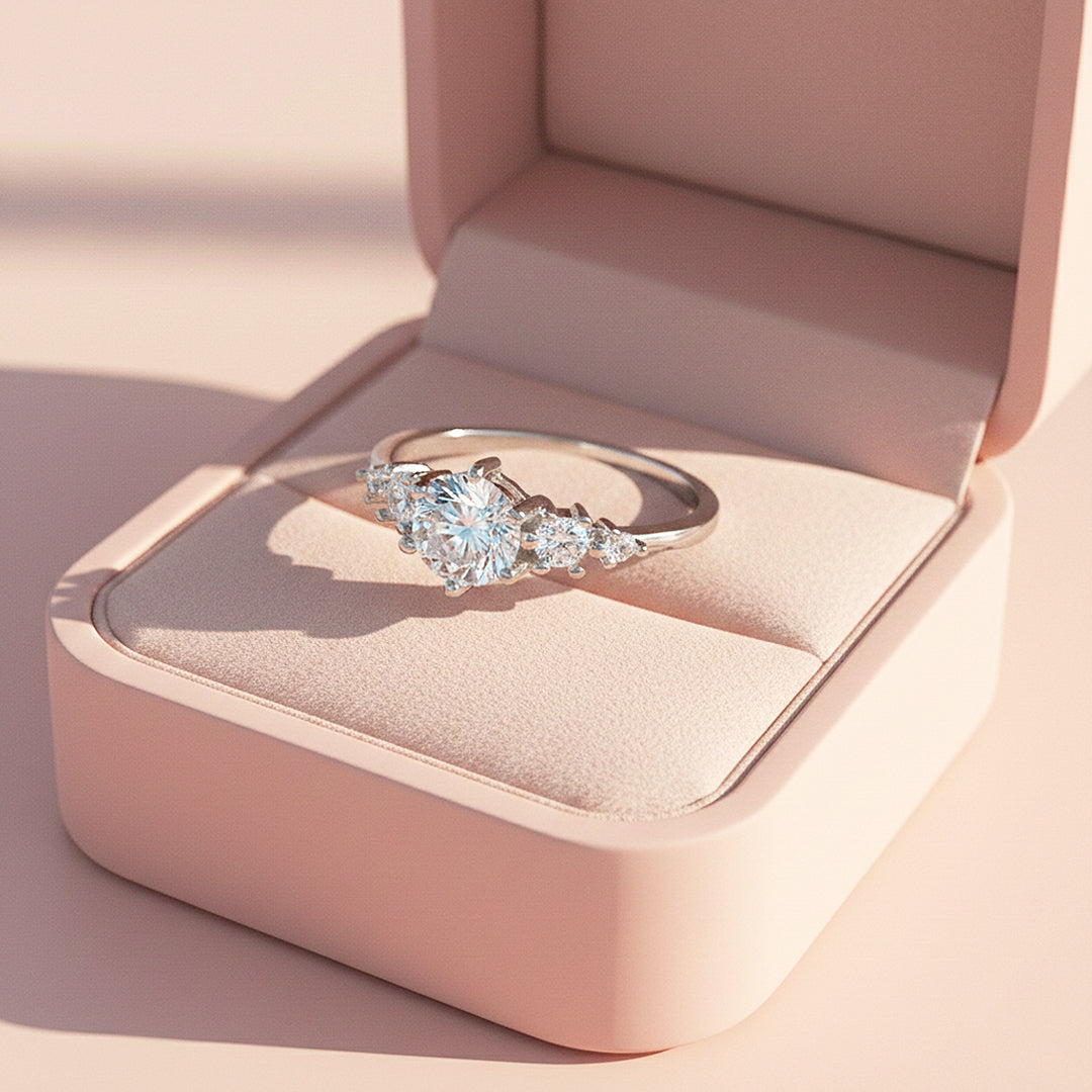 Trilogy Triple Stone Ring | 1.00ct | Moissanite | 925 Sterling Silver | Prm7162 - Ring | Singapore Jewellery, Wedding Rings &amp; Gifts | Same Day Delivery | Tiara.com.sg