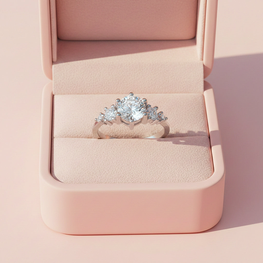 Trilogy Triple Stone Ring | 1.00ct | Moissanite | 925 Sterling Silver | Prm7162 - Ring | Singapore Jewellery, Wedding Rings &amp; Gifts | Same Day Delivery | Tiara.com.sg