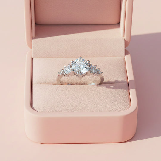 Trilogy Triple Stone Ring | 1.00ct | Moissanite | 925 Sterling Silver | Prm7162 - Ring | Singapore Jewellery, Wedding Rings &amp; Gifts | Same Day Delivery | Tiara.com.sg
