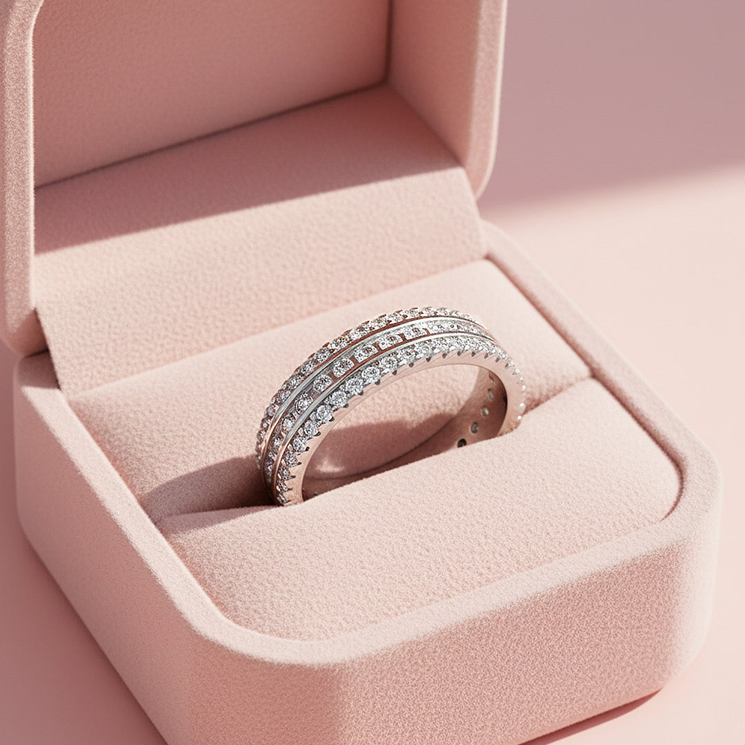 Round Triple Row Eternity Band | Moissanite | 925 Sterling Silver | Prm7166 - Ring | Singapore Jewellery, Wedding Rings & Gifts | Same Day Delivery | Tiara.com.sg