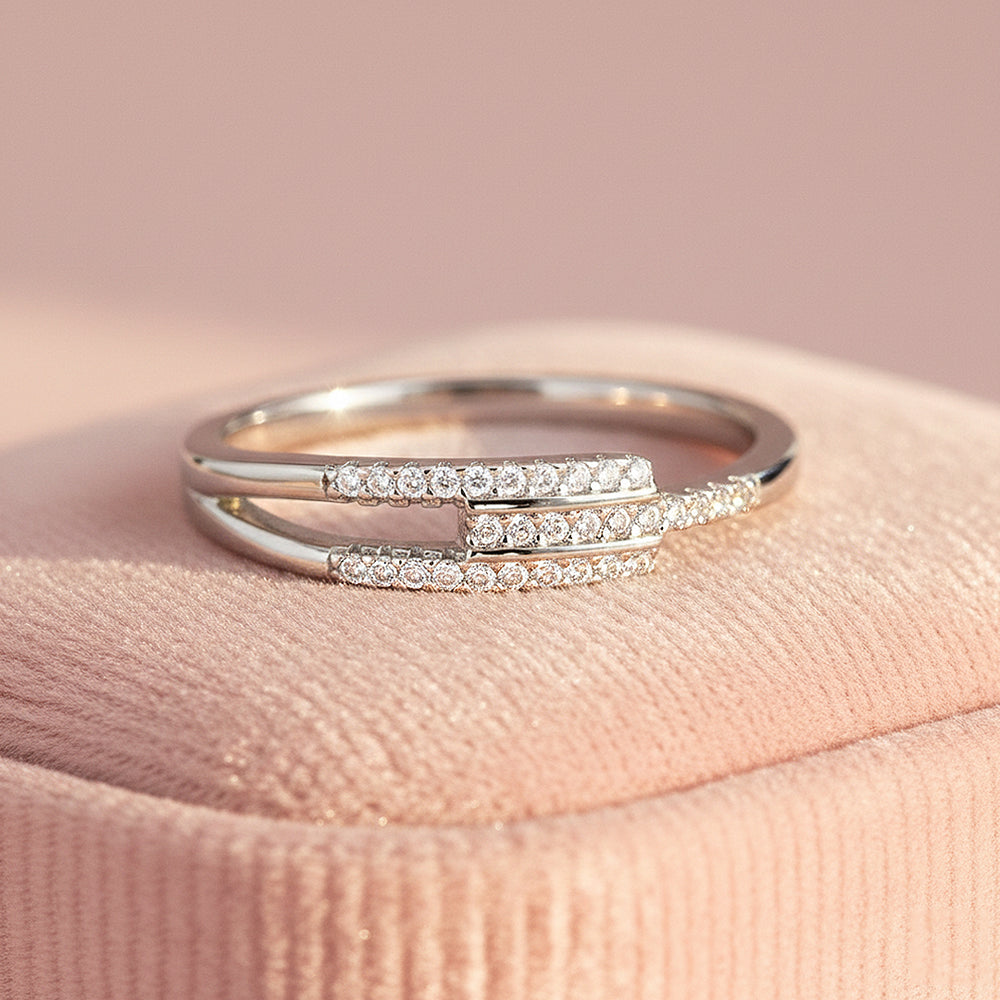 Triple Row Intertwined Band | Moissanite | 925 Sterling Silver | Prm7167 - Ring | Singapore Jewellery, Wedding Rings & Gifts | Same Day Delivery | Tiara.com.sg