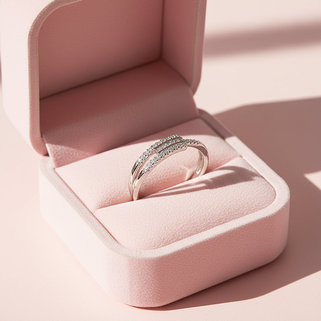 Triple Row Intertwined Band | Moissanite | 925 Sterling Silver | Prm7167 - Ring | Singapore Jewellery, Wedding Rings &amp; Gifts | Same Day Delivery | Tiara.com.sg