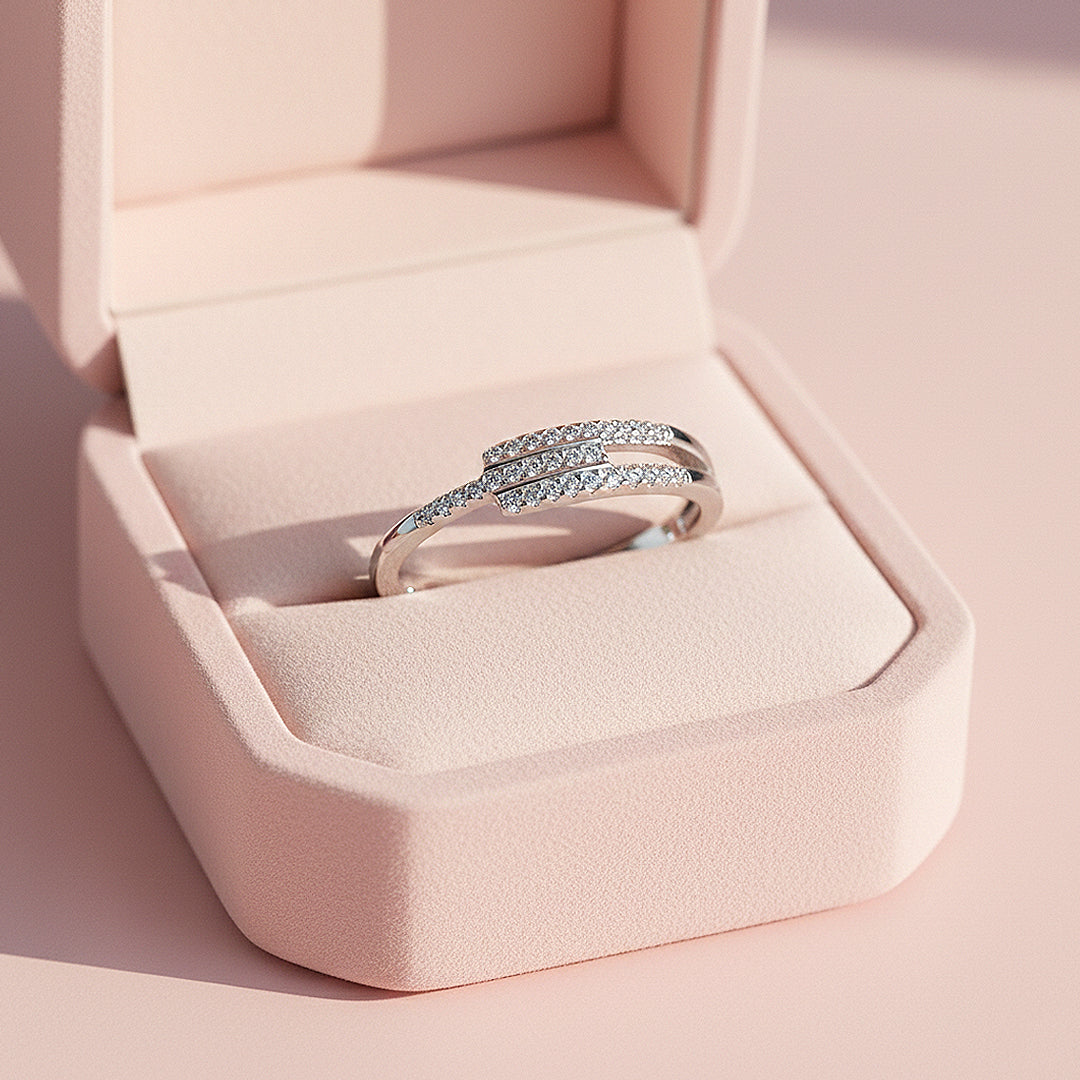 Triple Row Intertwined Band | Moissanite | 925 Sterling Silver | Prm7167 - Ring | Singapore Jewellery, Wedding Rings &amp; Gifts | Same Day Delivery | Tiara.com.sg